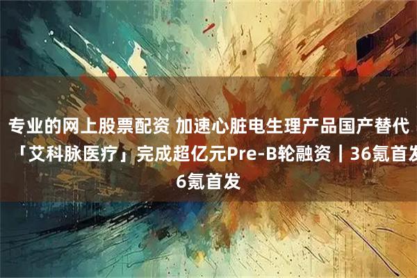 专业的网上股票配资 加速心脏电生理产品国产替代,「艾科脉医疗」完成超亿元Pre-B轮融资|36氪首发